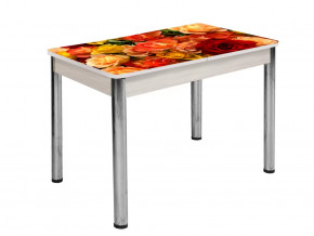 Стол Триумф раздвижной опоры круглые хром #139363232 в Тюмени - mebel-tymen.ru | фото