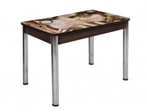 Стол Триумф раздвижной опоры круглые хром #366653693 в Тюмени - mebel-tymen.ru | фото