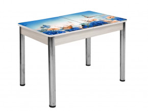 Стол Триумф раздвижной опоры круглые хром #524287072 в Тюмени - mebel-tymen.ru | фото