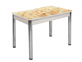 Стол Триумф раздвижной опоры круглые хром #81997942 в Тюмени - mebel-tymen.ru | фото