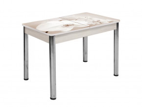 Стол Триумф раздвижной опоры круглые хром беленый дуб #236743954 в Тюмени - mebel-tymen.ru | фото