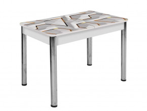 Стол Триумф раздвижной опоры круглые хром белый #1045720792 в Тюмени - mebel-tymen.ru | фото