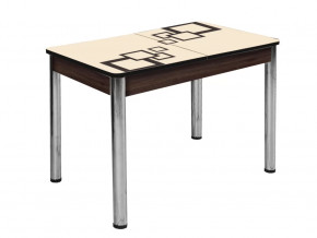 Стол Триумф раздвижной опоры круглые хром модерн-1 в Тюмени - mebel-tymen.ru | фото