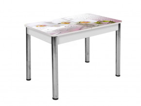 Стол Триумф раздвижной опоры круглые хром #R008 в Тюмени - mebel-tymen.ru | фото