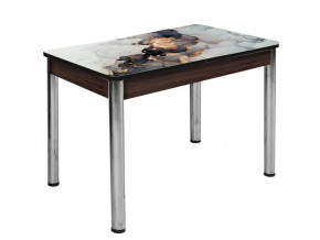 Стол Триумф раздвижной опоры круглые хром венге #1471082564 в Тюмени - mebel-tymen.ru | фото