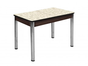 Стол Триумф раздвижной опоры круглые хром венге #455356675 в Тюмени - mebel-tymen.ru | фото