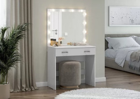 Стол туалетный Ронда СТ-01 с подсветкой, белое дерево в Тюмени - mebel-tymen.ru | фото