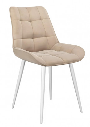 Стул DikLine 206М B03 BEIGE, ножки белые в Тюмени - mebel-tymen.ru | фото