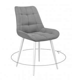 Стул DikLine 226 поворотный B22 GREY, ножки белые в Тюмени - mebel-tymen.ru | фото