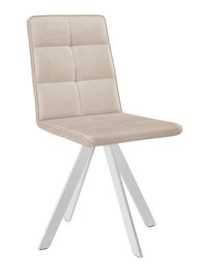 Стул DikLine 230 поворотный B03 BEIGE, ножки белые в Тюмени - mebel-tymen.ru | фото