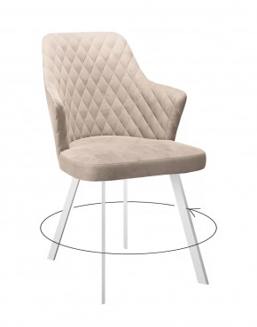 Стул DikLine 245 поворотный, C103 крем, ножки белые в Тюмени - mebel-tymen.ru | фото