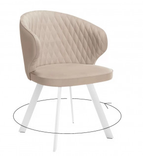 Стул DikLine 249 поворотный, B03 BEIGE, ножки белые в Тюмени - mebel-tymen.ru | фото