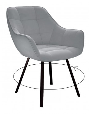 Стул DikLine 252 М поворотный, B22 GREY, ножки черные в Тюмени - mebel-tymen.ru | фото