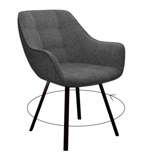 Стул DikLine 252 М поворотный, NS13 GRAPHITE, ножки черные в Тюмени - mebel-tymen.ru | фото