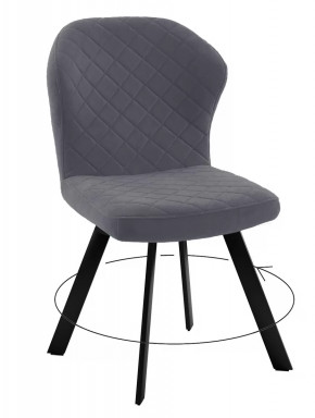 Стул DikLine 339 поворотный B28 ANTRACITE, ножки черные в Тюмени - mebel-tymen.ru | фото