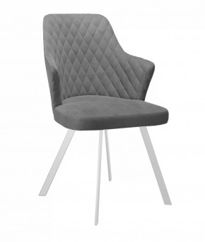 Стул DikLine 345 C56 серый, ножки белые в Тюмени - mebel-tymen.ru | фото