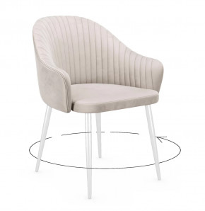 Стул DikLine 439 поворотный, C103 крем, ножки белые в Тюмени - mebel-tymen.ru | фото