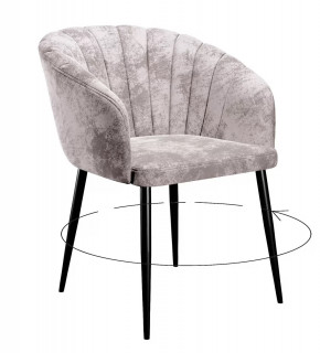 Стул DikLine 442 поворотный, M02 бежевый, ножки черные в Тюмени - mebel-tymen.ru | фото