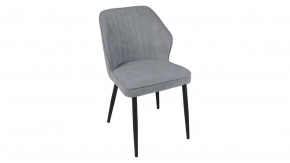 Стул «Крис» Черный муар, Микровелюр BRENDY Grey в Тюмени - mebel-tymen.ru | фото
