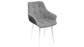 Стул «Шато» (конус Т2) Белый муар, Велюр DREAM Grey (серый) в Тюмени - mebel-tymen.ru | фото