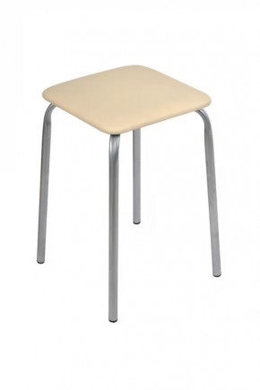 Табурет квадратный, кожзам молочный/металлик, цена за 4 шт. в Тюмени - mebel-tymen.ru | фото