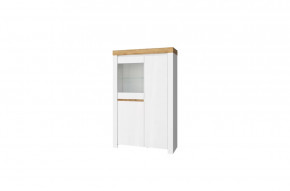 TAURUS, Шкаф с витриной 1V2D БЕЛЫЙ /ДУБ ВОТАН в Тюмени - mebel-tymen.ru | фото