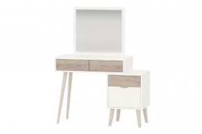 Трюмо 4-25910 (ш1000*г416*в1300мм), ЛДСП Белый/Дуб крафт серый-Белый в Тюмени - mebel-tymen.ru | фото