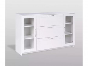 Тумба 2 двери со стеклом и 3 ящика Сириус 156х95 белая в Тюмени - mebel-tymen.ru | фото