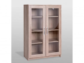 Тумба 2 двери со стеклом Сириус 78х123 Дуб Сонома в Тюмени - mebel-tymen.ru | фото