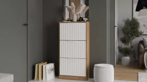 Тумба для обуви «Хилтон» Дуб Крафт золотой, Белый матовый в Тюмени - mebel-tymen.ru | фото