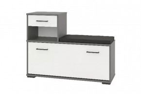 Тумба для обуви ЛИРА УНИ (ш1000*г330*в755мм), ЛДСП Графит/Белый в Тюмени - mebel-tymen.ru | фото