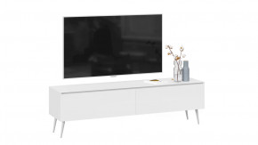 Тумба для теле- и радиоаппаратуры «Глосс» с опорами Белый глянец/Стекло Белый глянец/Белый в Тюмени - mebel-tymen.ru | фото