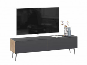 Тумба для теле- и радиоаппаратуры «Глосс» с опорами Яблоня Беллуно/Cтекло Графит матовый/Серый в Тюмени - mebel-tymen.ru | фото