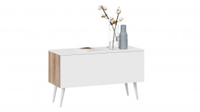 Тумба для теле- и радиоаппаратуры «Порто» с опорами Яблоня Беллуно, Белый софт, Белый в Тюмени - mebel-tymen.ru | фото