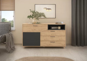 Тумба многофункциональная 6-56014 Дуб Крафт Золотой/Графит в Тюмени - mebel-tymen.ru | фото