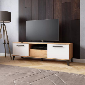 Тумба под ТВ ТВМ-2 (ш1600*г475*в500мм), ЛДСП Дуб крафт золотой /ЛДСП Белый в Тюмени - mebel-tymen.ru | фото