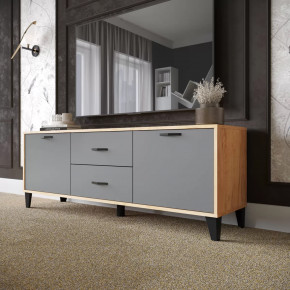 Тумба под ТВ ТВМ-6 (ш1502*г383*в543мм), ЛДСП Дуб крафт золотой/ЛДСП Серый графит в Тюмени - mebel-tymen.ru | фото