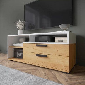 Тумба под ТВ ТВМ-7 (ш1150*г403*в480мм), ЛДСП Белый/ЛДСП Дуб крафт золотой в Тюмени - mebel-tymen.ru | фото