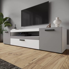 Тумба под ТВ ТВМ-8 (ш1900*г469*в459мм), ЛДСП Белый/ЛДСП Графит серый в Тюмени - mebel-tymen.ru | фото