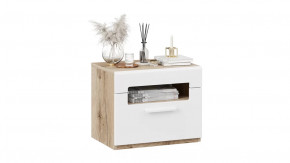 Тумба прикроватная «Фьюжн» Дуб Делано, Белый глянец в Тюмени - mebel-tymen.ru | фото