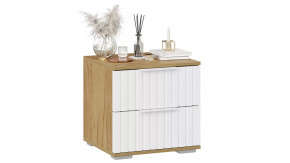 Тумба прикроватная «Хилтон» Дуб Крафт золотой, Белый матовый в Тюмени - mebel-tymen.ru | фото