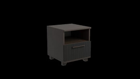 Тумба прикроватная Копенгаген с ящиком (Венге/Черный матовый) в Тюмени - mebel-tymen.ru | фото