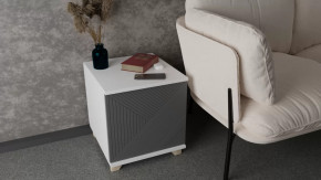 Тумба прикроватная Копенгаген со створкой (Белый/Серый графит) в Тюмени - mebel-tymen.ru | фото