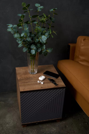 Тумба прикроватная Копенгаген со створкой (Венге/Черный матовый) в Тюмени - mebel-tymen.ru | фото