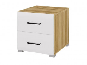 Тумба прикроватная Ненси Крафт золотой-Белый глянец в Тюмени - mebel-tymen.ru | фото