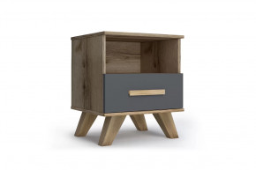 Тумба прикроватная "Вега Скандинавия" Дуб каньон/Силк флай в Тюмени - mebel-tymen.ru | фото