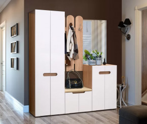 Тумба с мягким сидением "Некст" Дуб сонома/Белый глянец в Тюмени - mebel-tymen.ru | фото