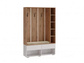 Тумба с вешалкой "Прага" ЛДСП new с пуфиком в Тюмени - mebel-tymen.ru | фото