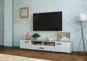 Тумба ТВ Ларгом 2.0 м Дуб Сонома/Белый Глянец в Тюмени - mebel-tymen.ru | фото