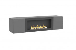 Тумба ТВ навесная с биокамином POINT ТИП-28 SBK Серый графит НК-мебель в Тюмени - mebel-tymen.ru | фото